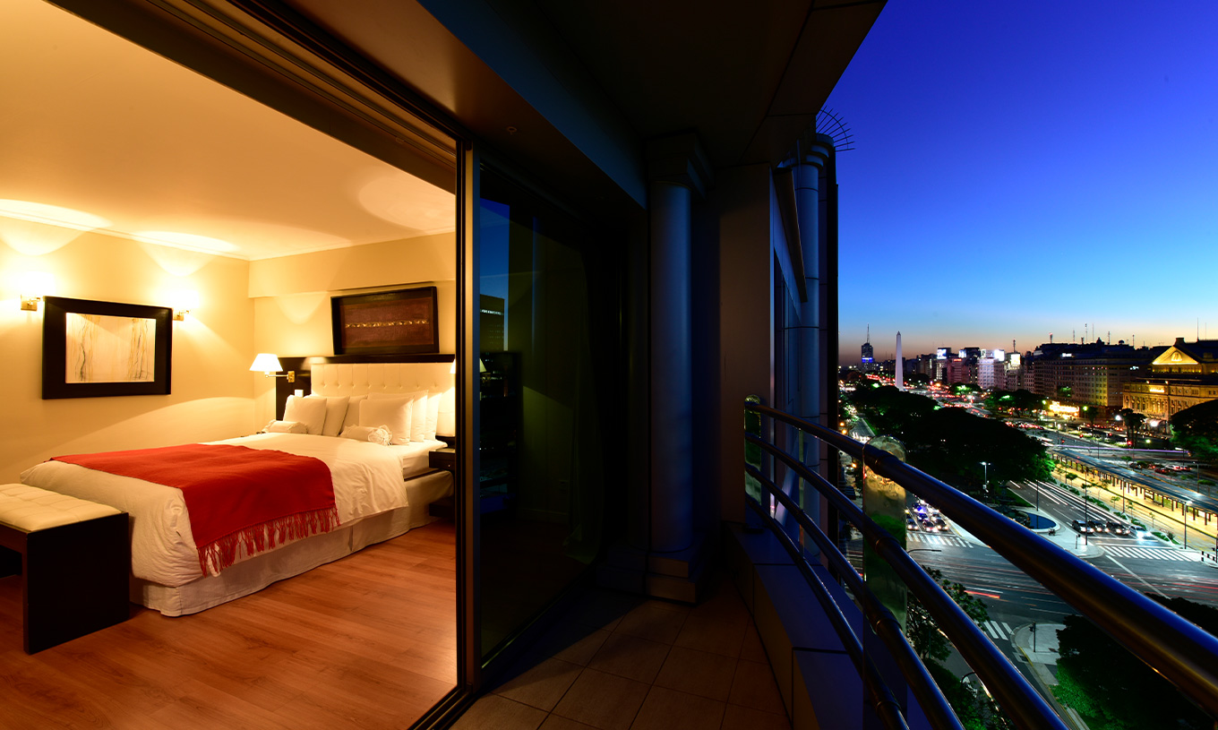The Suite at Pestana Buenos Aires has a balcony with a panoramic view of downtown Buenos Aires