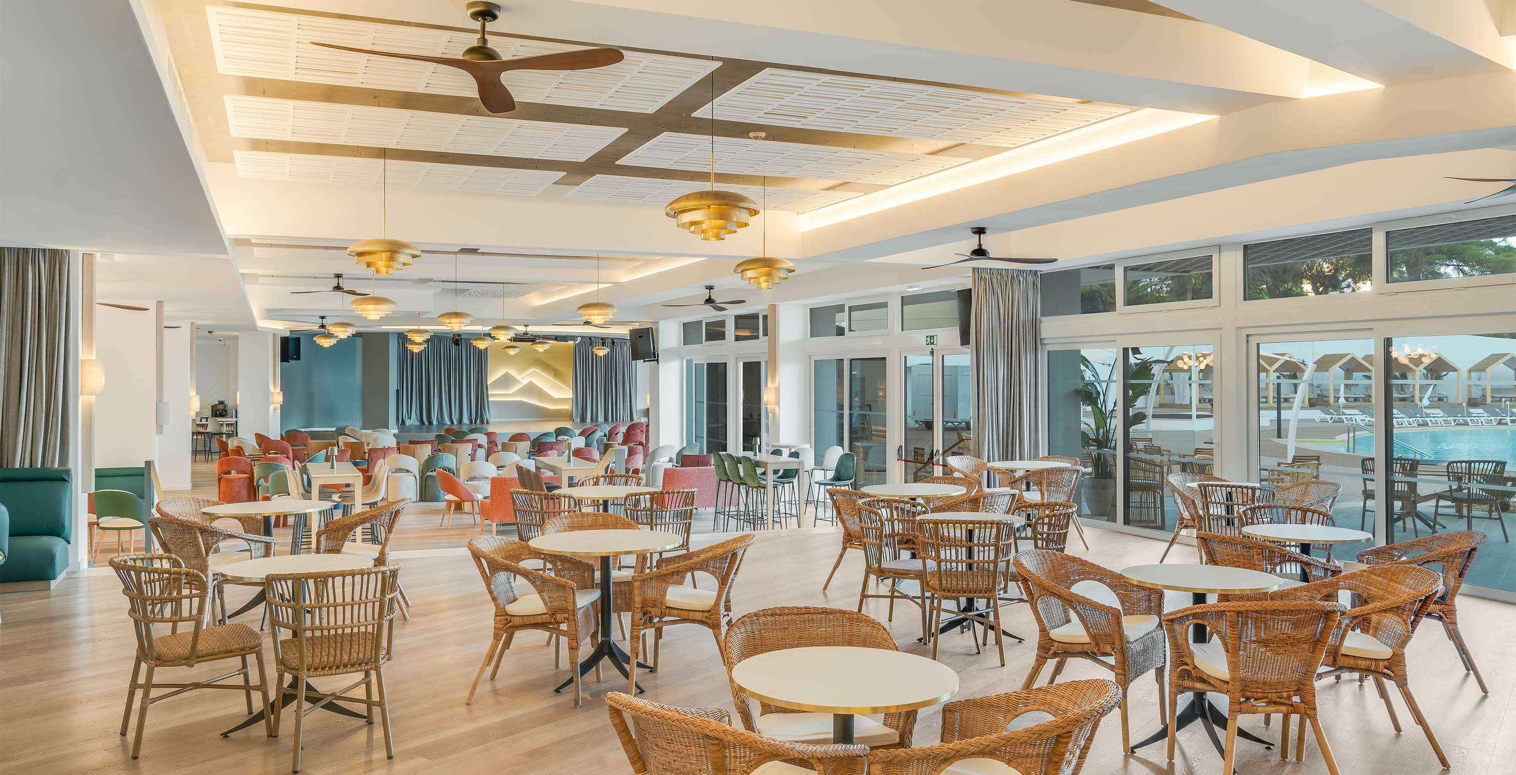 The Coral bar in the Algarve offers plenty of natural light and tables for drinks