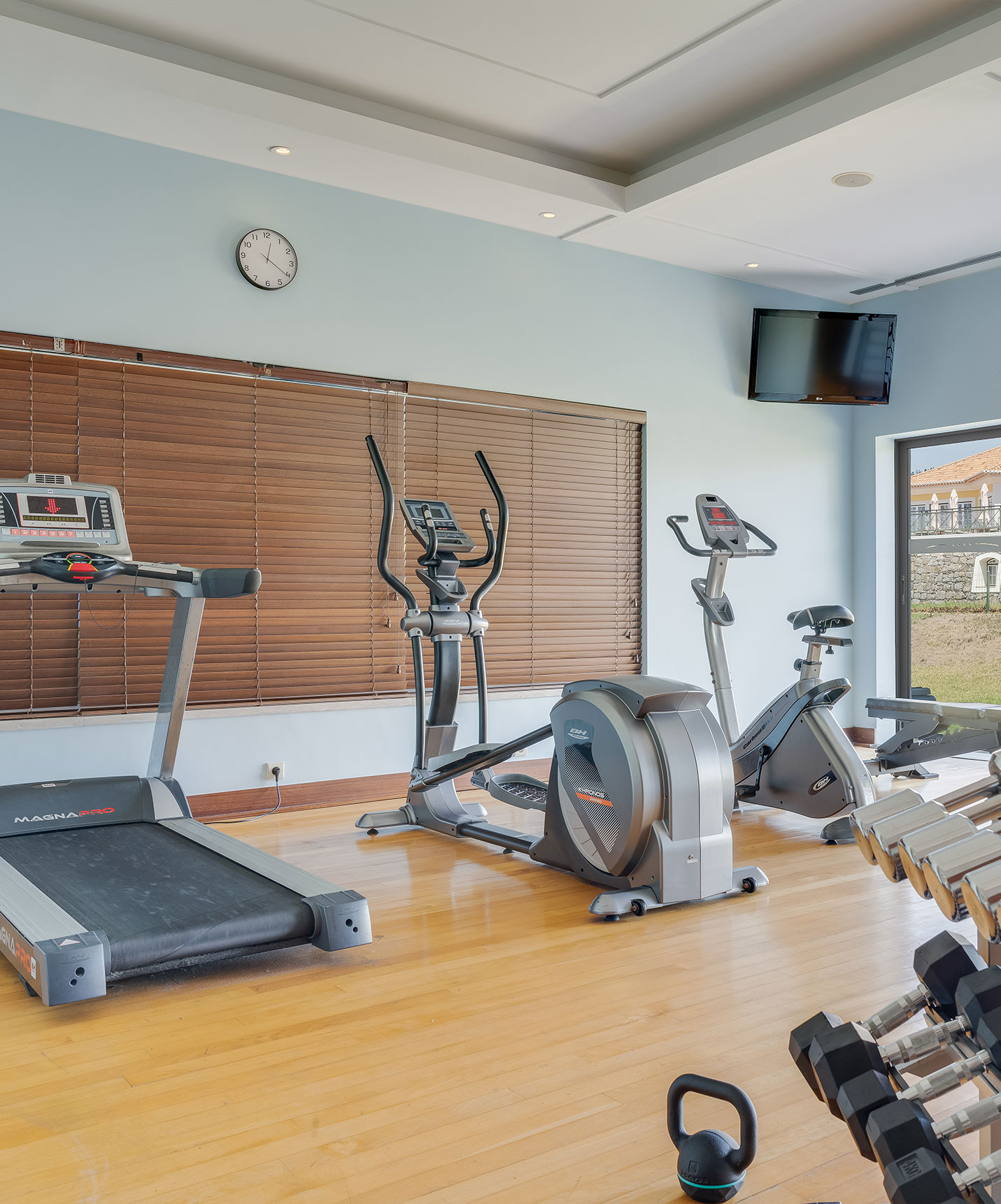 Pestana Sintra has a gym with various machines and weights for strength training