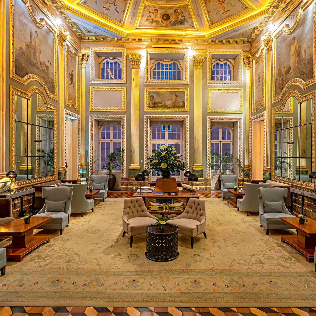 Hoofdzal van Pestana Palácio do Freixo, 5-sterrenhotel in Porto, Nationaal Monument