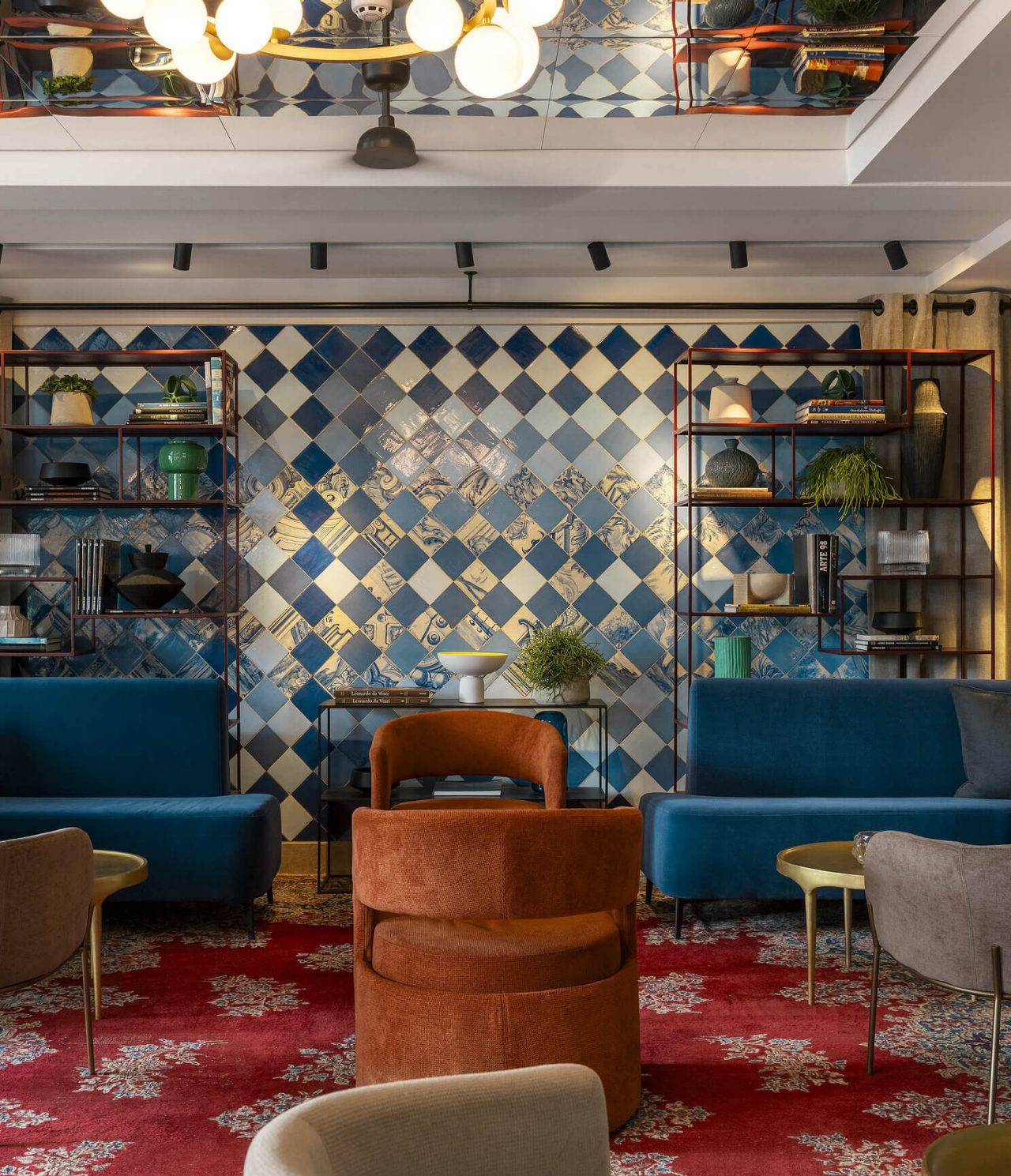 The Nery Bar, at the Hotel in downtown Lisbon, has modern decor with plants and serves alcoholic drinks like cocktails